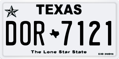 TX license plate DOR7121