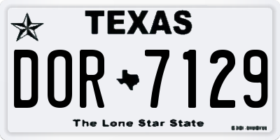 TX license plate DOR7129