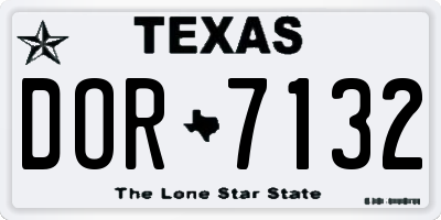 TX license plate DOR7132