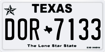 TX license plate DOR7133