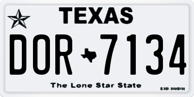 TX license plate DOR7134
