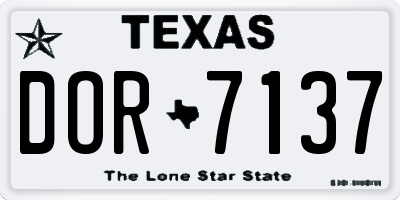 TX license plate DOR7137