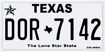 TX license plate DOR7142
