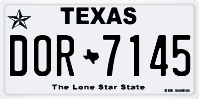 TX license plate DOR7145