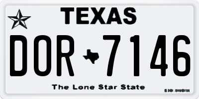 TX license plate DOR7146