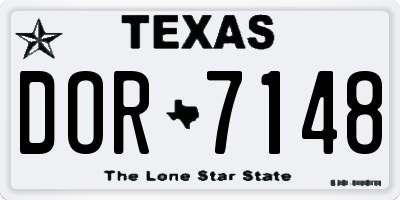 TX license plate DOR7148