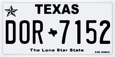 TX license plate DOR7152