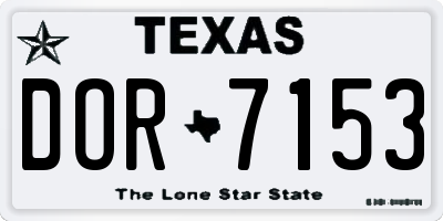 TX license plate DOR7153