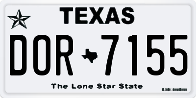 TX license plate DOR7155
