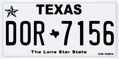 TX license plate DOR7156