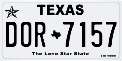 TX license plate DOR7157