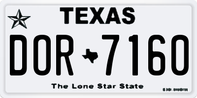 TX license plate DOR7160