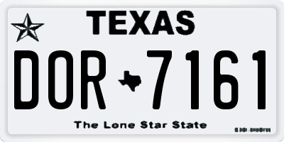 TX license plate DOR7161