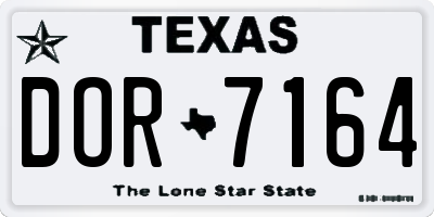 TX license plate DOR7164