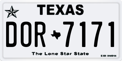 TX license plate DOR7171