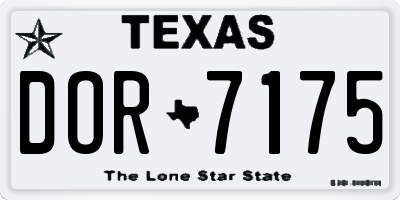 TX license plate DOR7175