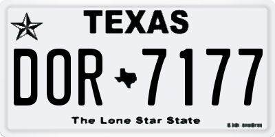 TX license plate DOR7177