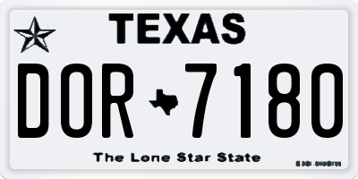 TX license plate DOR7180