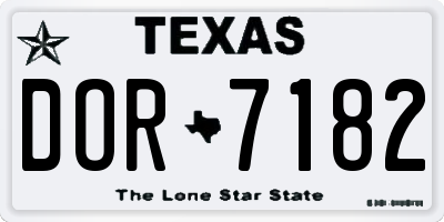 TX license plate DOR7182