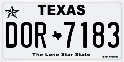 TX license plate DOR7183