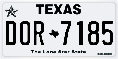TX license plate DOR7185