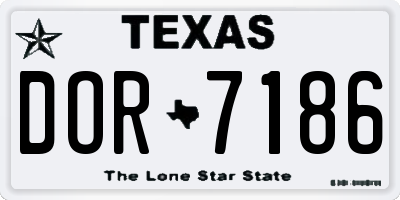 TX license plate DOR7186