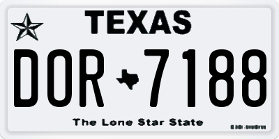 TX license plate DOR7188