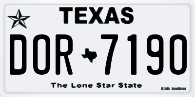 TX license plate DOR7190