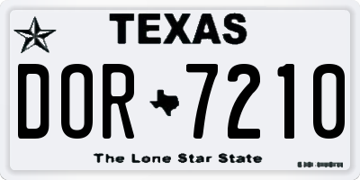 TX license plate DOR7210