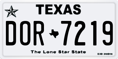TX license plate DOR7219