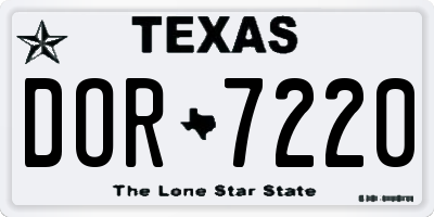 TX license plate DOR7220