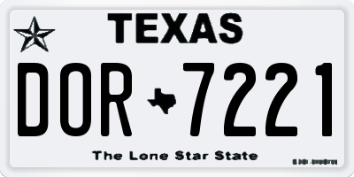 TX license plate DOR7221