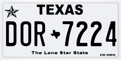 TX license plate DOR7224