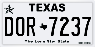 TX license plate DOR7237