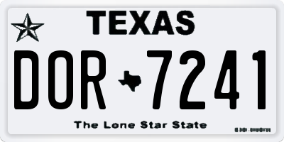 TX license plate DOR7241