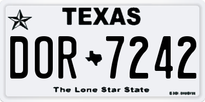 TX license plate DOR7242