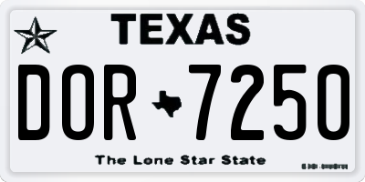 TX license plate DOR7250