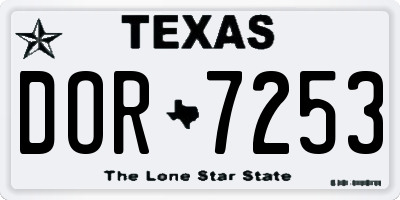 TX license plate DOR7253