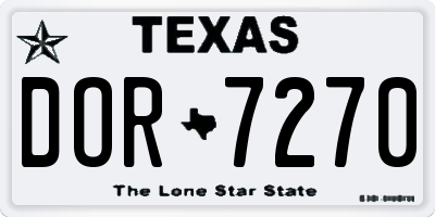 TX license plate DOR7270