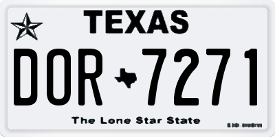 TX license plate DOR7271