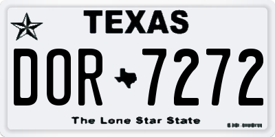 TX license plate DOR7272