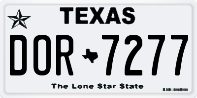 TX license plate DOR7277