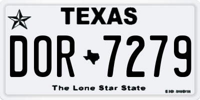 TX license plate DOR7279