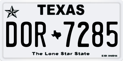 TX license plate DOR7285