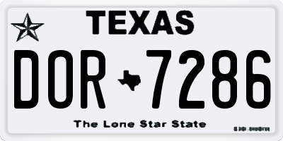 TX license plate DOR7286