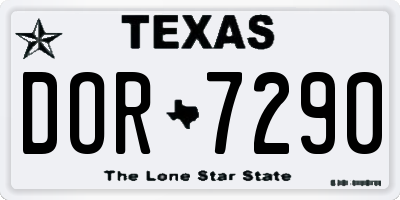 TX license plate DOR7290