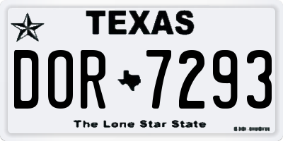 TX license plate DOR7293