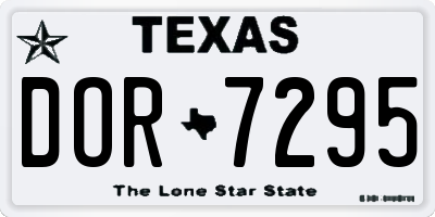 TX license plate DOR7295