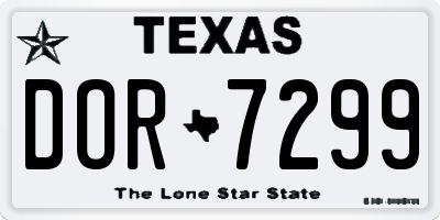 TX license plate DOR7299
