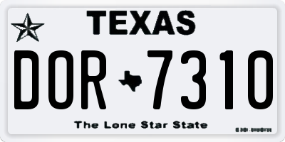 TX license plate DOR7310